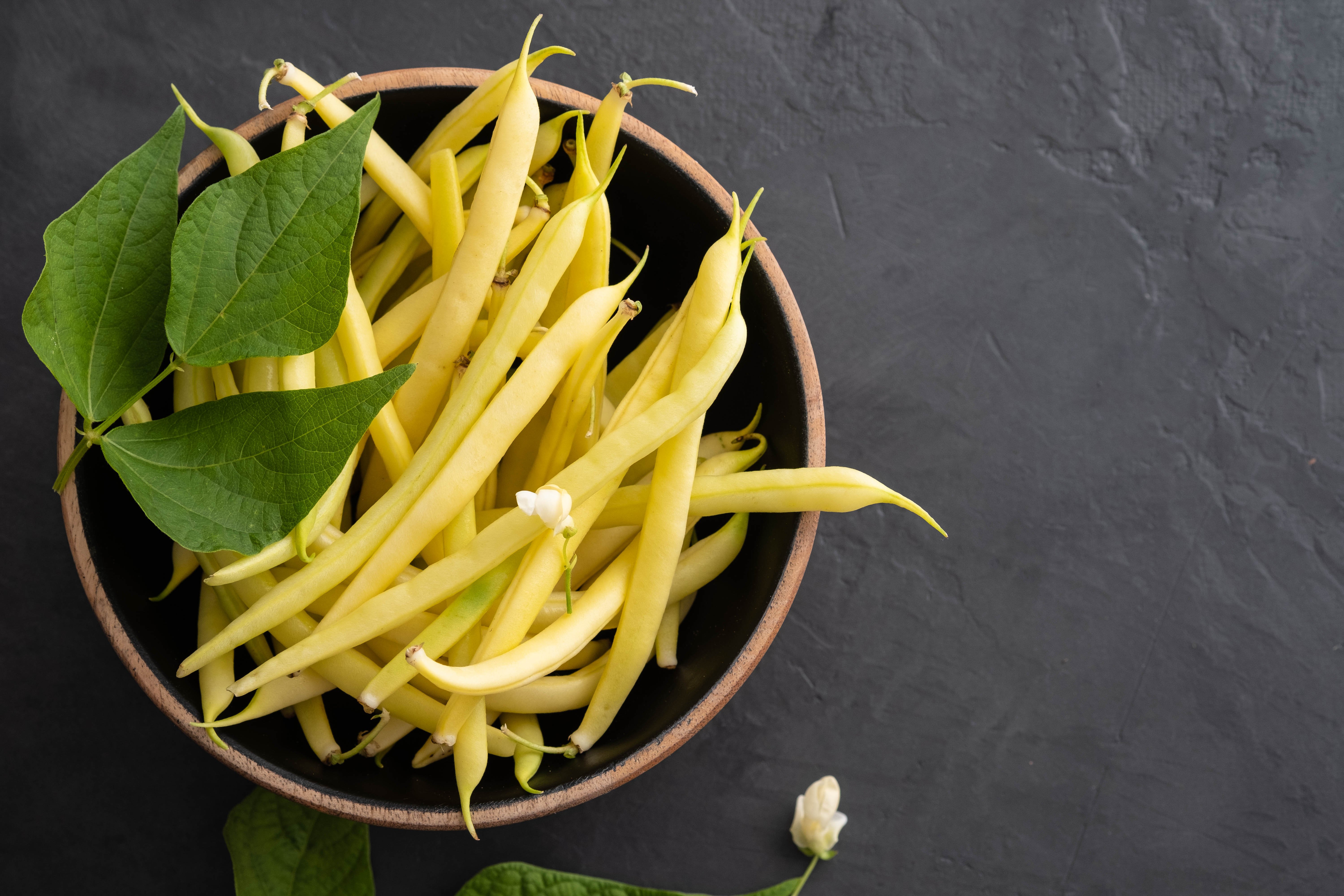 wax beans harvested