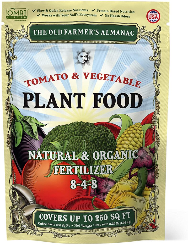 old farmers almanac vegetable fertilizer